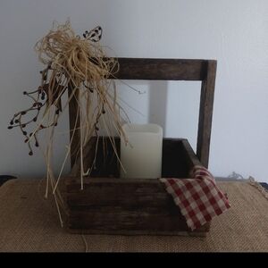 Rustic Wooden Candle Holder with Everything Included